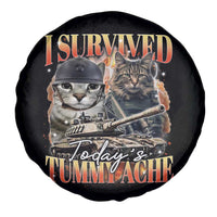 Tummy Ache Survivor Cat Meme Spare Tire Cover Funny Saying Cats Bootleg - Wonder Print Shop