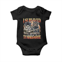 Tummy Ache Survivor Cat Meme Baby Onesie Funny Saying Cats Bootleg - Wonder Print Shop