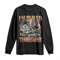 Tummy Ache Survivor Cat Meme Long Sleeve Shirt Funny Saying Cats Bootleg - Wonder Print Shop