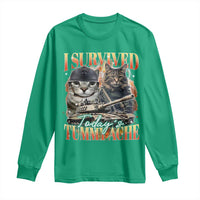 Tummy Ache Survivor Cat Meme Long Sleeve Shirt Funny Saying Cats Bootleg - Wonder Print Shop