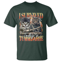 Tummy Ache Survivor Cat Meme T Shirt Funny Saying Cats Bootleg - Wonder Print Shop