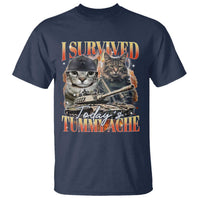 Tummy Ache Survivor Cat Meme T Shirt Funny Saying Cats Bootleg - Wonder Print Shop