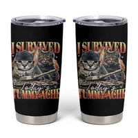 Tummy Ache Survivor Cat Meme Tumbler Cup Funny Saying Cats Bootleg - Wonder Print Shop