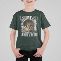 Tummy Ache Survivor Cat Meme T Shirt For Kid Funny Saying Cats Cat Bootleg - Wonder Print Shop