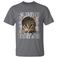 Tummy Ache Survivor Cat Meme T Shirt Funny Saying Cats Cat Bootleg - Wonder Print Shop