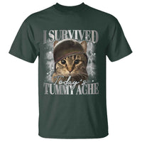 Tummy Ache Survivor Cat Meme T Shirt Funny Saying Cats Cat Bootleg - Wonder Print Shop