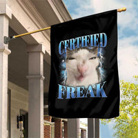 Certified Freak Funny Cat Meme Garden Flag Internet Memes Gen Z - Wonder Print Shop