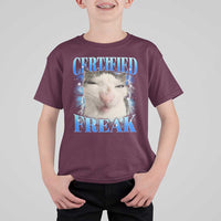 Certified Freak Funny Cat Meme T Shirt For Kid Internet Memes Gen Z - Wonder Print Shop
