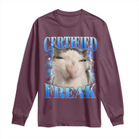 Certified Freak Funny Cat Meme Long Sleeve Shirt Internet Memes Gen Z - Wonder Print Shop