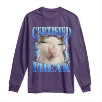 Certified Freak Funny Cat Meme Long Sleeve Shirt Internet Memes Gen Z - Wonder Print Shop