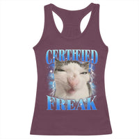 Certified Freak Funny Cat Meme Racerback Tank Top Internet Memes Gen Z - Wonder Print Shop
