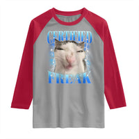 Certified Freak Funny Cat Meme Raglan Shirt Internet Memes Gen Z - Wonder Print Shop