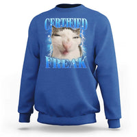Certified Freak Funny Cat Meme Sweatshirt Internet Memes Gen Z - Wonder Print Shop