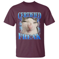 Certified Freak Funny Cat Meme T Shirt Internet Memes Gen Z - Wonder Print Shop