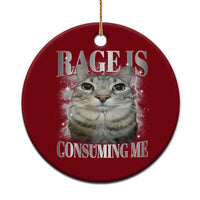 Rage Is Consuming Me Ceramic Ornament Funny Silly Cat Memes - Wonder Print Shop