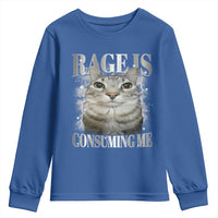 Rage Is Consuming Me Youth Sweatshirt Funny Silly Cat Memes - Wonder Print Shop
