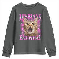 Lesbians Eat What Youth Sweatshirt Funny Cat Gay Pride LGBTQ Pun