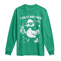 I Dilly And Then I Dally Long Sleeve Shirt Retro Duck Funny Animal Meme