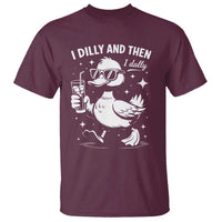 I Dilly And Then I Dally T Shirt Retro Duck Funny Animal Meme