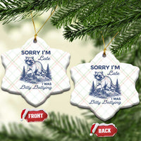 Raccoon Dilly Dallying Ceramic Ornament Funny Sorry Im Late Silly Animal