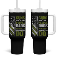 Funny Girl Dad Tumbler With Handle Guns Dont Kill People Dads With Pretty Daughters Do American Flag