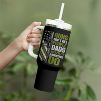 Funny Girl Dad Tumbler With Handle Guns Dont Kill People Dads With Pretty Daughters Do American Flag