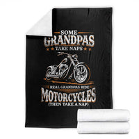 Biker Grandpa Throw Blanket Some Grandpas Take Naps Real Grandpas Ride Motorcycles