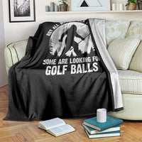 Not All Who Wander Are Lost Bigfoot Looking For Golf Balls Throw Blanket Vintage Golfs Lover Sasquatch Golfing Full Moon
