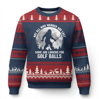 Not All Who Wander Are Lost Bigfoot Looking For Golf Balls Ugly Christmas Sweater Vintage Golfs Lover Sasquatch Golfing Full Moon