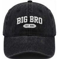 Big Bro Est 2026 Washed Cotton Baseball Cap Big Brother Baby Announcement
