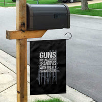 Grandpas With Pretty Daughters Garden Flag Funny Grandpa Gun American Flag