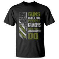 Funny Grandpa T Shirt Guns Dont Kill People Grandpas With Pretty Granddaughters Do US Flag