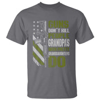 Funny Grandpa T Shirt Guns Dont Kill People Grandpas With Pretty Granddaughters Do US Flag