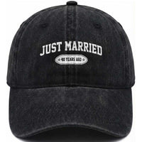 Just Married 40 Years Ago Washed Cotton Baseball Cap 40th Wedding Anniversary Matching
