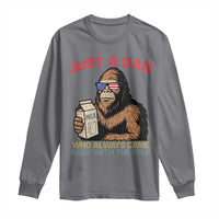 Just A Dad Who Always Came Back With The Milk Long Sleeve Shirt Funny Fathers Day Bigfoot Sasquatch Lovers