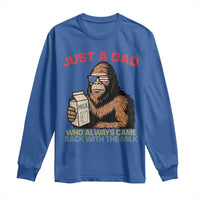 Just A Dad Who Always Came Back With The Milk Long Sleeve Shirt Funny Fathers Day Bigfoot Sasquatch Lovers