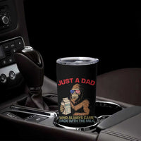 Just A Dad Who Always Came Back With The Milk Tumbler Cup Funny Fathers Day Bigfoot Sasquatch Lovers