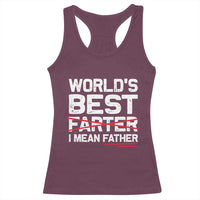 Retro World's Best Farter I Mean Father Racerback Tank Top Funny Best Dad