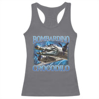 Bombardino Crocodilo Racerback Tank Top Internet Memes Italian Brainrot