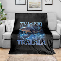 Tralalero Tralala Shark Throw Blanket Funny Internet Brainrot Memes Gen Alpha - Wonder Print Shop