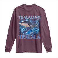 Tralalero Tralala Shark Long Sleeve Shirt Funny Internet Brainrot Memes Gen Alpha - Wonder Print Shop