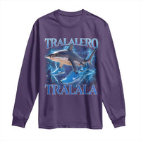 Tralalero Tralala Shark Long Sleeve Shirt Funny Internet Brainrot Memes Gen Alpha - Wonder Print Shop