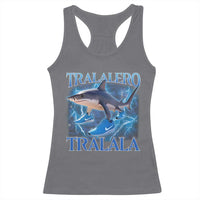 Tralalero Tralala Shark Racerback Tank Top Funny Internet Brainrot Memes Gen Alpha - Wonder Print Shop