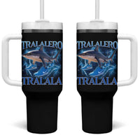 Tralalero Tralala Shark Tumbler With Handle Funny Internet Brainrot Memes Gen Alpha - Wonder Print Shop