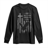 One Nation Under God Long Sleeve Shirt American Flag Bald Eagle 4th Of July Patriotic Christian - Wonder Print Shop