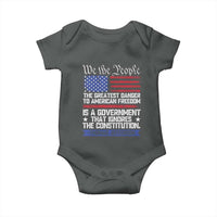 Thomas Jefferson Baby Onesie The Greatest Danger To Freedom Patriotic USA Flag - Wonder Print Shop