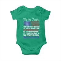Thomas Jefferson Baby Onesie The Greatest Danger To Freedom Patriotic USA Flag - Wonder Print Shop