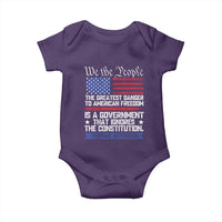 Thomas Jefferson Baby Onesie The Greatest Danger To Freedom Patriotic USA Flag - Wonder Print Shop