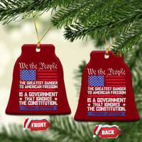 Thomas Jefferson Ceramic Ornament The Greatest Danger To Freedom Patriotic USA Flag - Wonder Print Shop