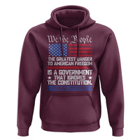 Thomas Jefferson Hoodie The Greatest Danger To Freedom Patriotic USA Flag - Wonder Print Shop